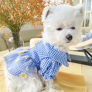 Дейзи Пола Дрехи за домашни кучета Модна рокля Дрехи Кучета Супер малък костюм Сладко памучно чихуахуа Лято Yollow Girl Mascotas