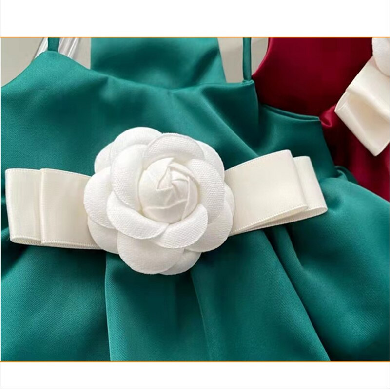 Culoare uni Sling haine pentru câini mici la modă Bowknot fustă cățeluș rochie drăguță pisică haină de vară chihuahua Yorkshire vestă fără mâneci