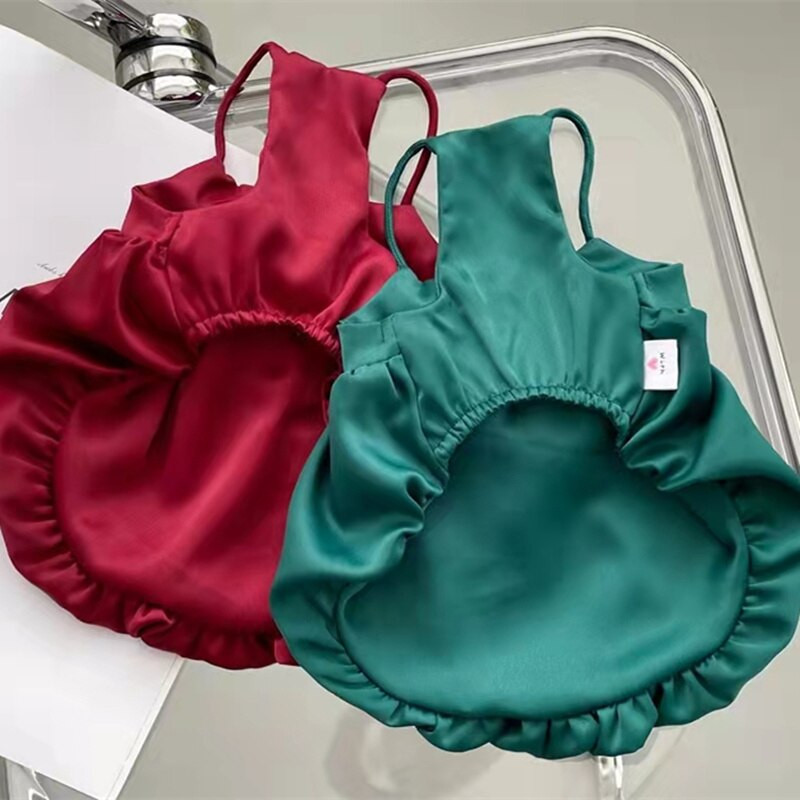 Culoare uni Sling haine pentru câini mici la modă Bowknot fustă cățeluș rochie drăguță pisică haină de vară chihuahua Yorkshire vestă fără mâneci