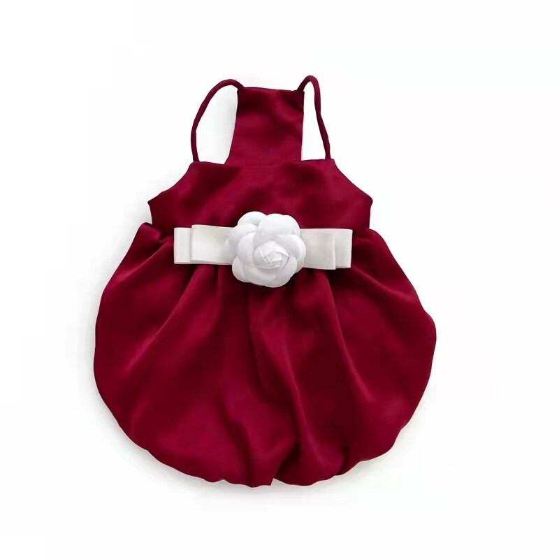 Culoare uni Sling haine pentru câini mici la modă Bowknot fustă cățeluș rochie drăguță pisică haină de vară chihuahua Yorkshire vestă fără mâneci