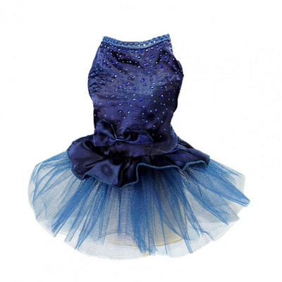 Madinga šunų suknelė Princesės katės vestuvinė suknelė Blizgantis Kalnų krištolas, plaunamas dideliu apvadu Dviejų kojų šunų suknelė