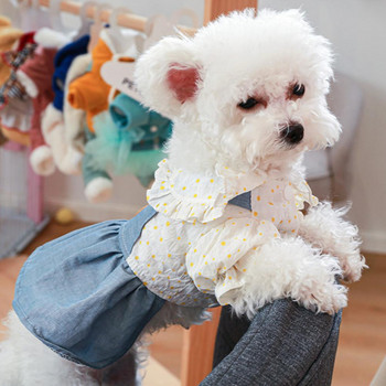 Μοντέρνο φόρεμα Teddy Dog Κομψή υπέροχη πολυεστερική φούστα για κατοικίδια πουά με λαιμόκοψη αρκουδάκι φόρεμα πριγκίπισσας για εξωτερικούς χώρους