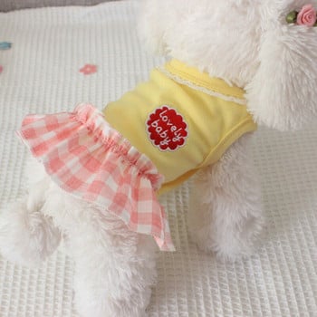 Γλυκά ρούχα για κατοικίδια Λεπτό ανοιξιάτικο και καλοκαιρινό φόρεμα γάτα Teddy Bichon Pomeranian Small Medium Dog καλοκαιρινό γιλέκο φούστα Χαριτωμένη φούστα Jk