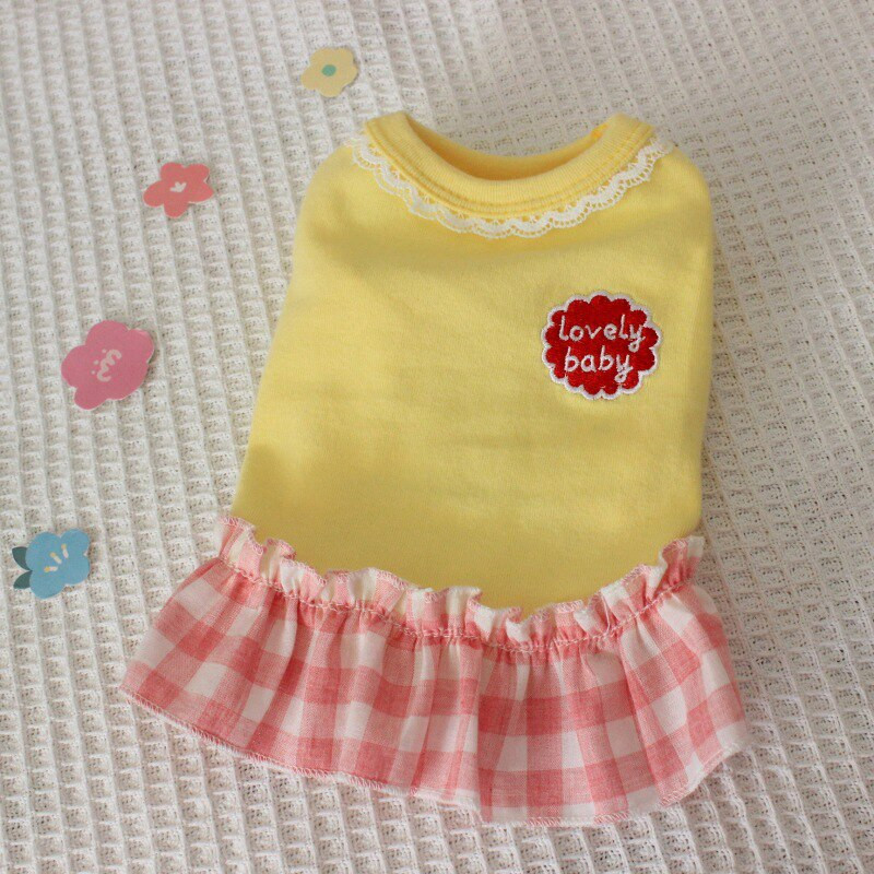 Dulci haine pentru animale de companie Rochie subțire de primăvară și vară Pisică Teddy Bichon Pomeranian Mic Mediu Câine de vară Vestă Fusta Fusta Jk drăguță