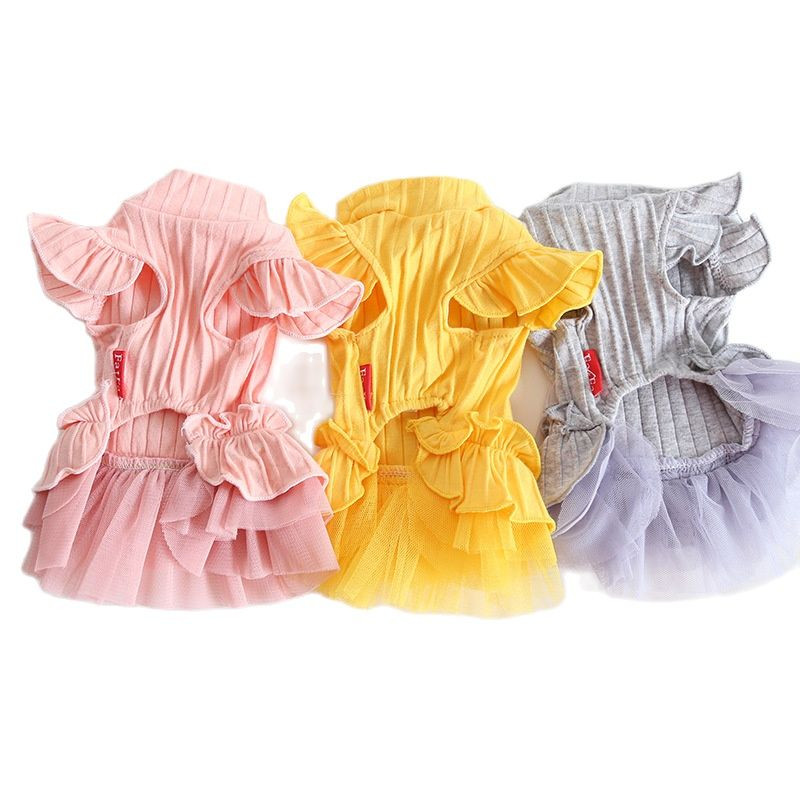 Uus koera kassi kleit seelik lemmiklooma kutsika särk Kevad/suveri riided 5 suurust 2 värvi