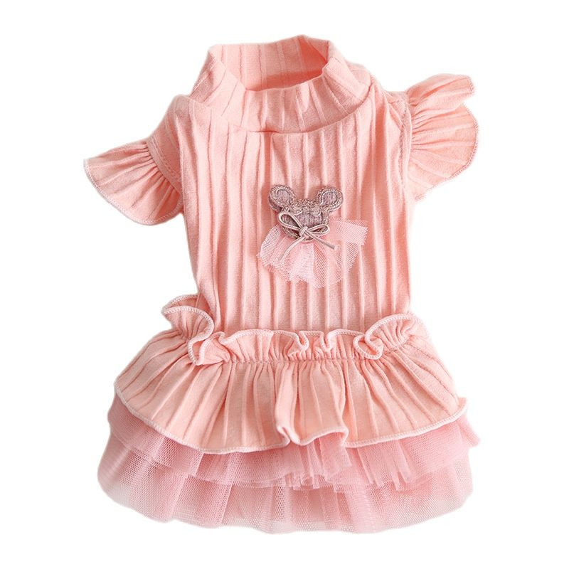 Uus koera kassi kleit seelik lemmiklooma kutsika särk Kevad/suveri riided 5 suurust 2 värvi