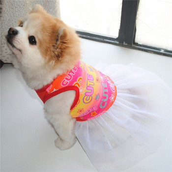 Καλοκαιρινό φόρεμα για σκύλους Ρούχα για σκύλους για μικρό σκύλο Νυφικό φούστα για κουτάβι Ρούχα για την άνοιξη Βαμβακερά ρούχα για κατοικίδια XS-L