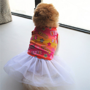 Καλοκαιρινό φόρεμα για σκύλους Ρούχα για σκύλους για μικρό σκύλο Νυφικό φούστα για κουτάβι Ρούχα για την άνοιξη Βαμβακερά ρούχα για κατοικίδια XS-L