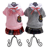 Haine de iarnă pentru animale de companie caldă pentru fete și băieți Câini haină stil campus cățeluș câine pisică rochie fustă rochii dulci pentru câini mici îmbrăcăminte pentru animale de companie