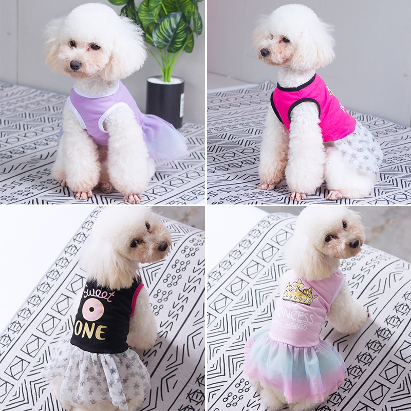 Mood Lemmikkasside kleidid Hinnad Kleit Suvised Koerariided Lilleline seelik Väikestele Keskmistele Koertele Multifilm Kassi Vest Lemmiklooma kostüümi seelik
