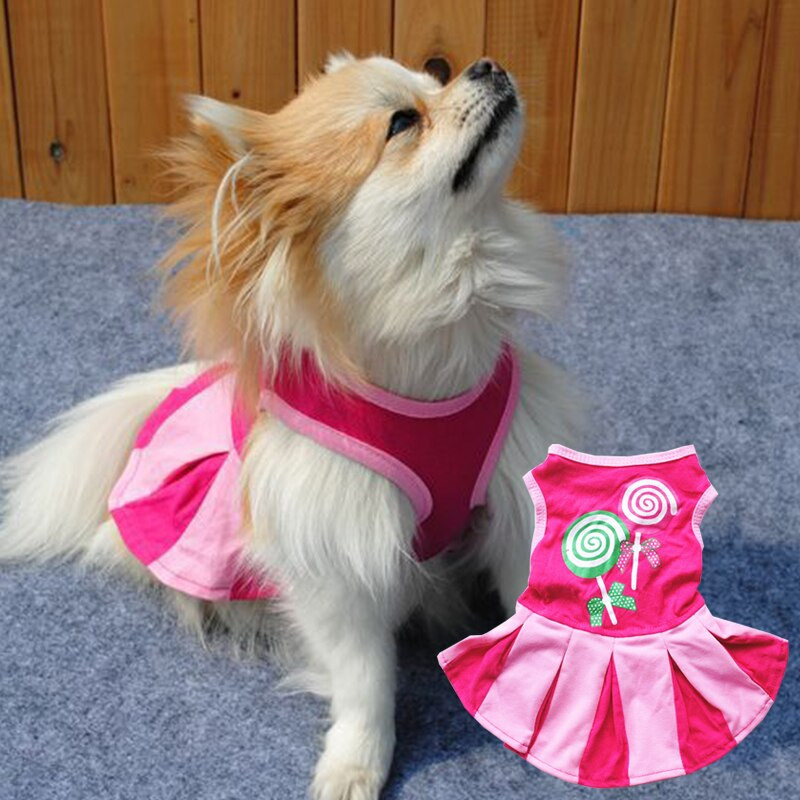 Fusta drăguță pentru câini de companie cu imprimare acadele Costume pentru haine pentru câini de talie mică Îmbrăcăminte Fusta rochie în stil prințesă Accesorii pentru animale de companie