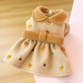 PETCIRCLE Koerariided Juust Bowknot Karu Villane Kleit Sobib väikesele koerale Kutsikas Lemmikkass Kõik aastaajad Lemmikloom armas kostüüm Lemmiklooma mantel seelik