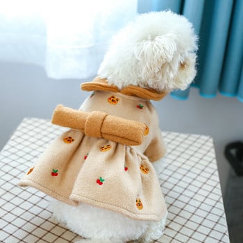 PETCIRCLE Ρούχα για σκύλους Τυρί παπιγιόν αρκούδα μάλλινο φόρεμα που ταιριάζει μικρό σκυλί κουτάβι κατοικίδιο γάτα Όλες τις εποχές Pet χαριτωμένη στολή Φούστα παλτό για κατοικίδια