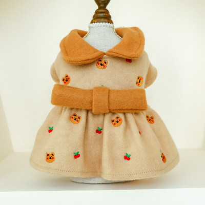 PETCIRCLE Koerariided Juust Bowknot Karu Villane Kleit Sobib väikesele koerale Kutsikas Lemmikkass Kõik aastaajad Lemmikloom armas kostüüm Lemmiklooma mantel seelik