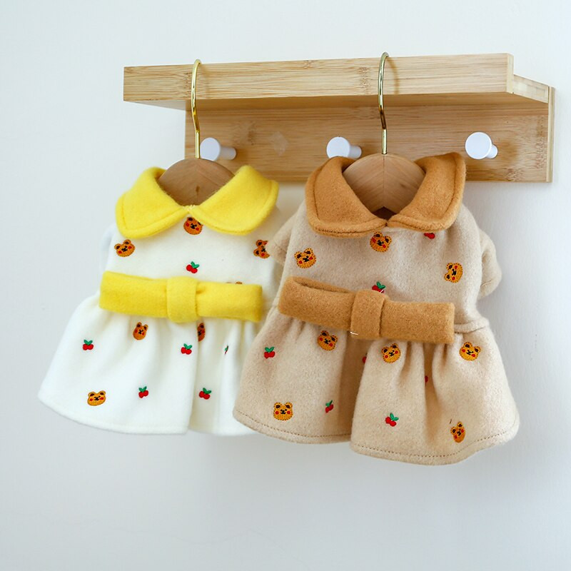 PETCIRCLE Koerariided Juust Bowknot Karu Villane Kleit Sobib väikesele koerale Kutsikas Lemmikkass Kõik aastaajad Lemmikloom armas kostüüm Lemmiklooma mantel seelik