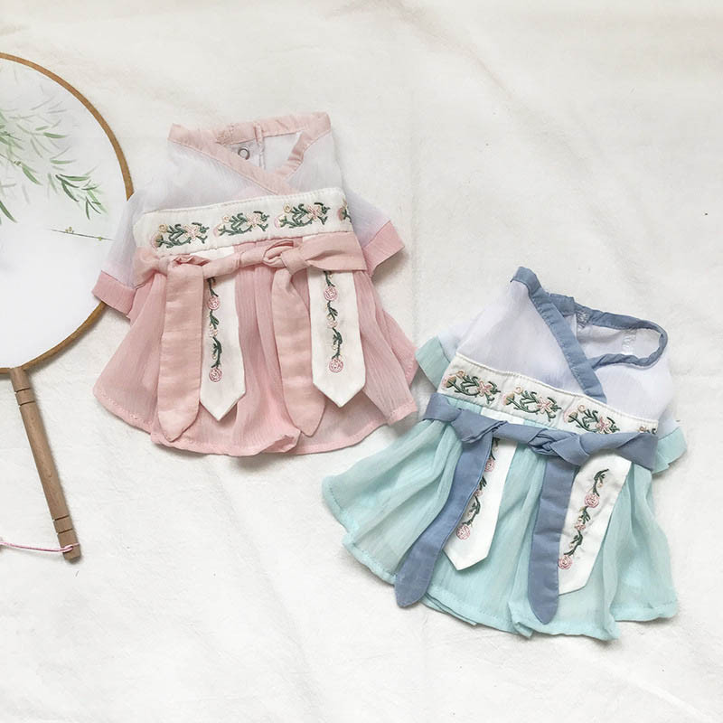 Dievčenské psy na Nový rok, nádherné šaty pre domáce zvieratá, oblečenie pre malých psov, elegantné šaty v čínskom štýle, kostým pre šteniatka 10E