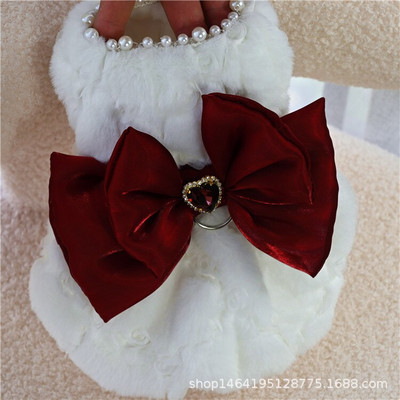 Lemmikloomprintsess Kleit Sügistalv Väike Koer Soe Mantel Armas Palus Seelik Armas Kubu Luksus Disainer Riided Kutsikas Kassipoeg Villane Vest