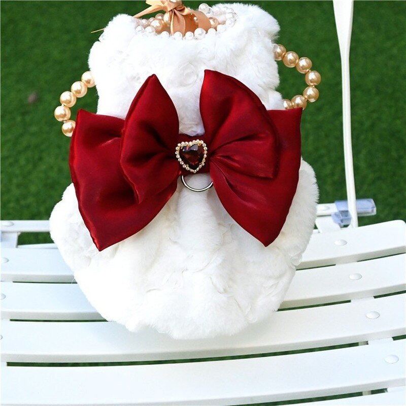 Lemmikloomprintsess Kleit Sügistalv Väike Koer Soe Mantel Armas Palus Seelik Armas Kubu Luksus Disainer Riided Kutsikas Kassipoeg Villane Vest