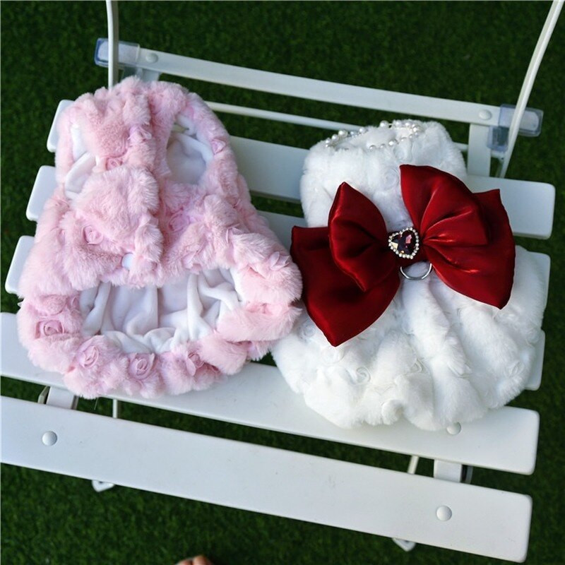 Lemmikloomprintsess Kleit Sügistalv Väike Koer Soe Mantel Armas Palus Seelik Armas Kubu Luksus Disainer Riided Kutsikas Kassipoeg Villane Vest