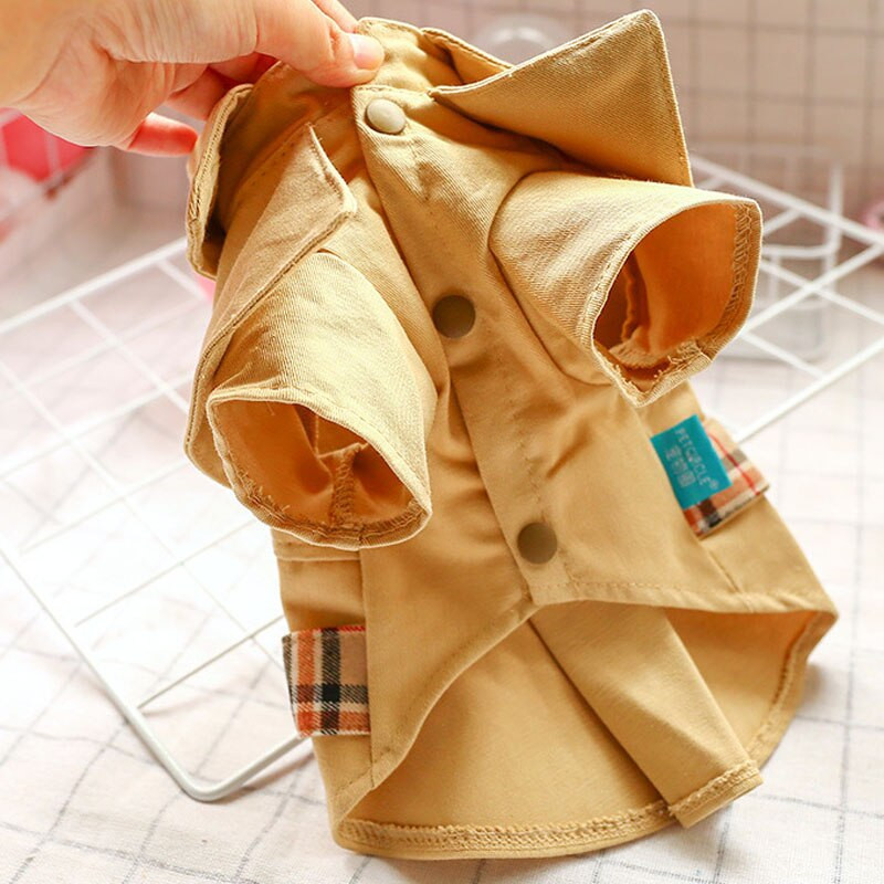 Pekný pár oblečenia pre psov Kahai čipkované tričko pre psov, retro spodný kabát pre malé psy Chiwawa šteniatka, trenčkoty