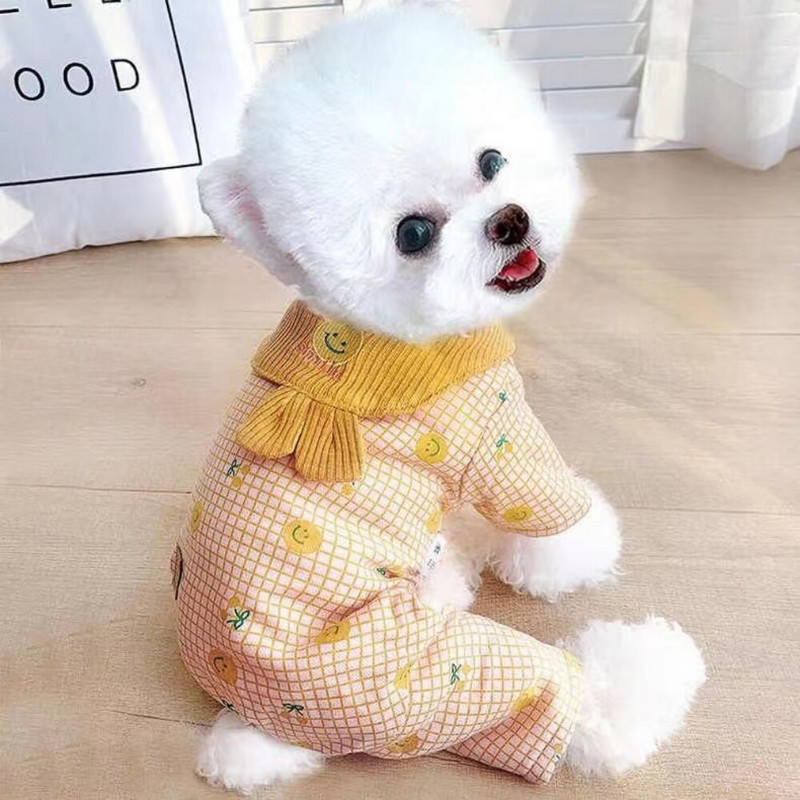 Salopetă caldă pentru animale de companie Toamnă Iarnă Haine pentru câini Mici Mici Fusta din Lână Palton în carouri Pisicuțe Cățeluș Pijamale drăguț Pudel Yorkshire