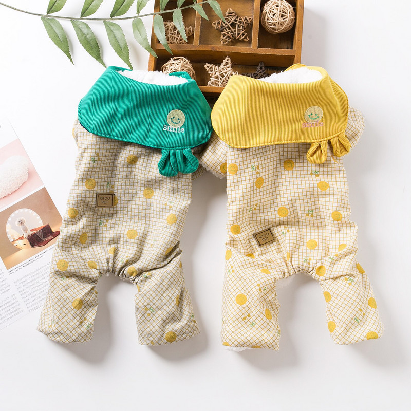 Salopetă caldă pentru animale de companie Toamnă Iarnă Haine pentru câini Mici Mici Fusta din Lână Palton în carouri Pisicuțe Cățeluș Pijamale drăguț Pudel Yorkshire