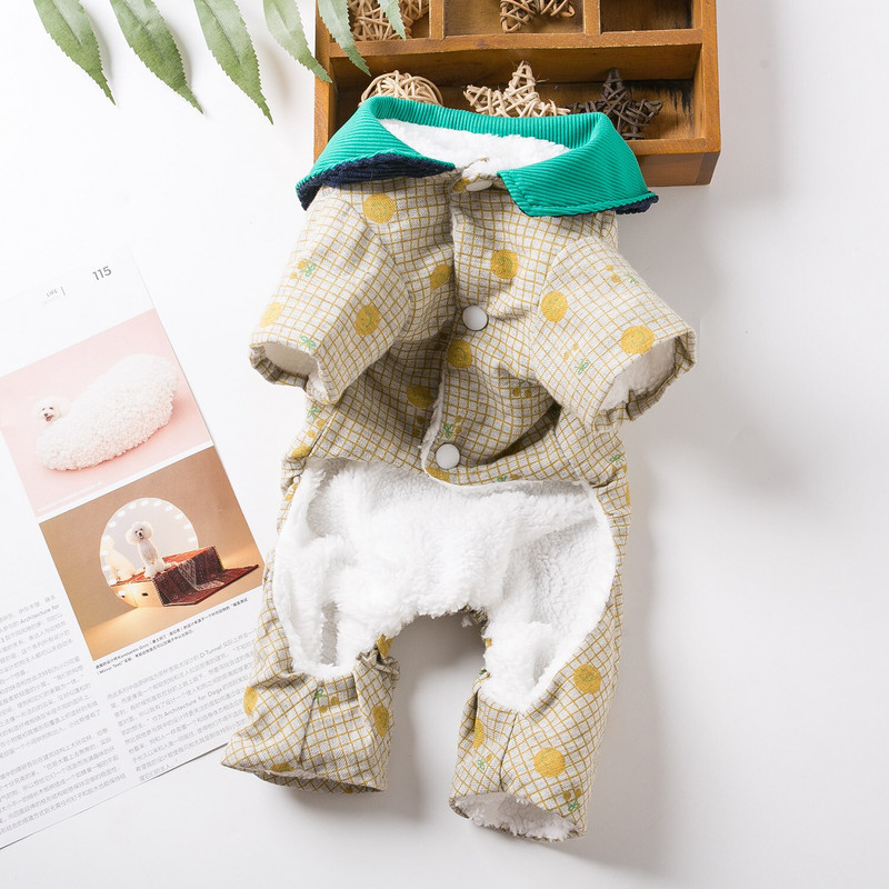 Salopetă caldă pentru animale de companie Toamnă Iarnă Haine pentru câini Mici Mici Fusta din Lână Palton în carouri Pisicuțe Cățeluș Pijamale drăguț Pudel Yorkshire