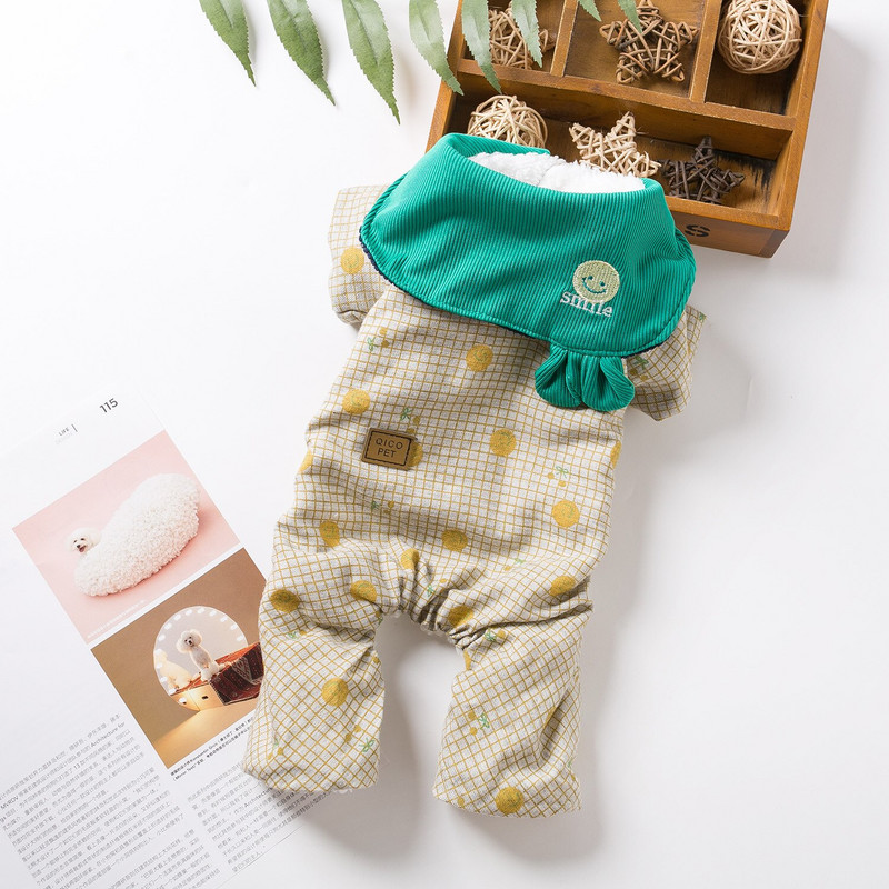 Salopetă caldă pentru animale de companie Toamnă Iarnă Haine pentru câini Mici Mici Fusta din Lână Palton în carouri Pisicuțe Cățeluș Pijamale drăguț Pudel Yorkshire