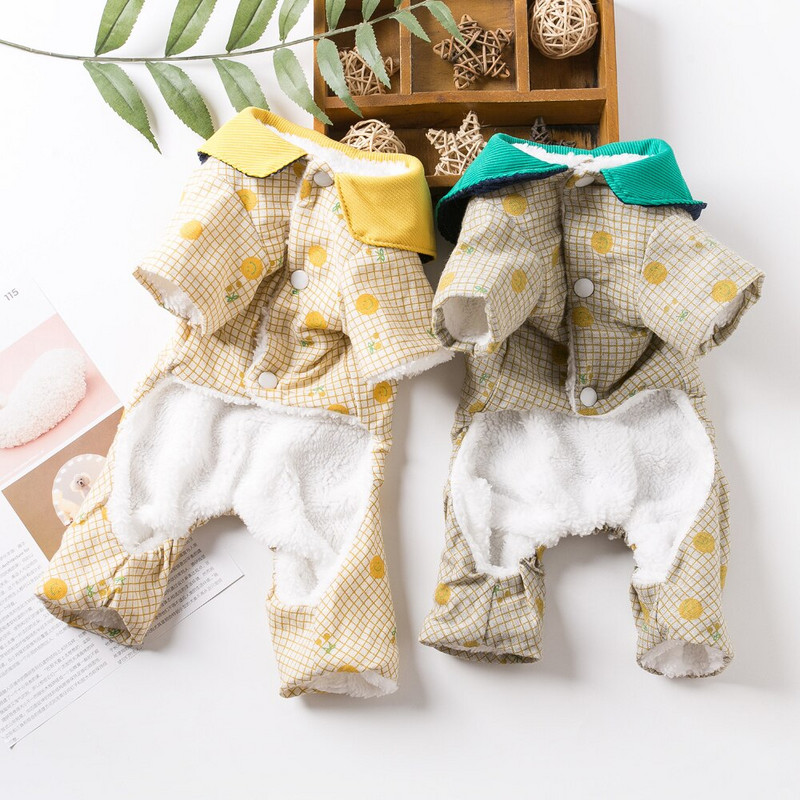 Salopetă caldă pentru animale de companie Toamnă Iarnă Haine pentru câini Mici Mici Fusta din Lână Palton în carouri Pisicuțe Cățeluș Pijamale drăguț Pudel Yorkshire