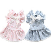 Rochie Floral Câine Pisică Fusta Pet Cățeluș Cămașă Haine de primăvară/vară Tinuta 5 mărimi 2 culori