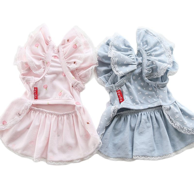 Rochie Floral Câine Pisică Fusta Pet Cățeluș Cămașă Haine de primăvară/vară Tinuta 5 mărimi 2 culori