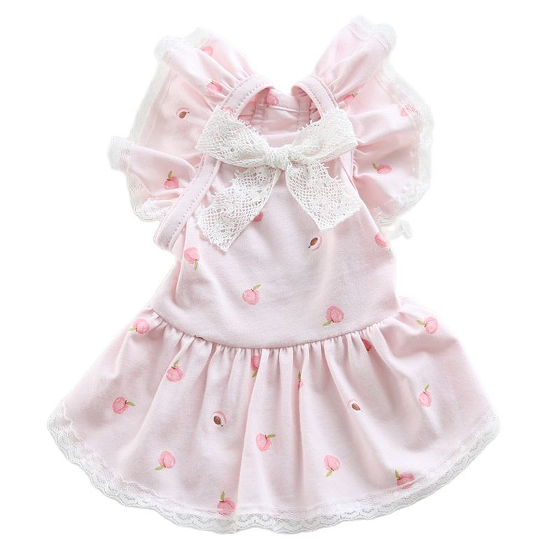 Rochie Floral Câine Pisică Fusta Pet Cățeluș Cămașă Haine de primăvară/vară Tinuta 5 mărimi 2 culori