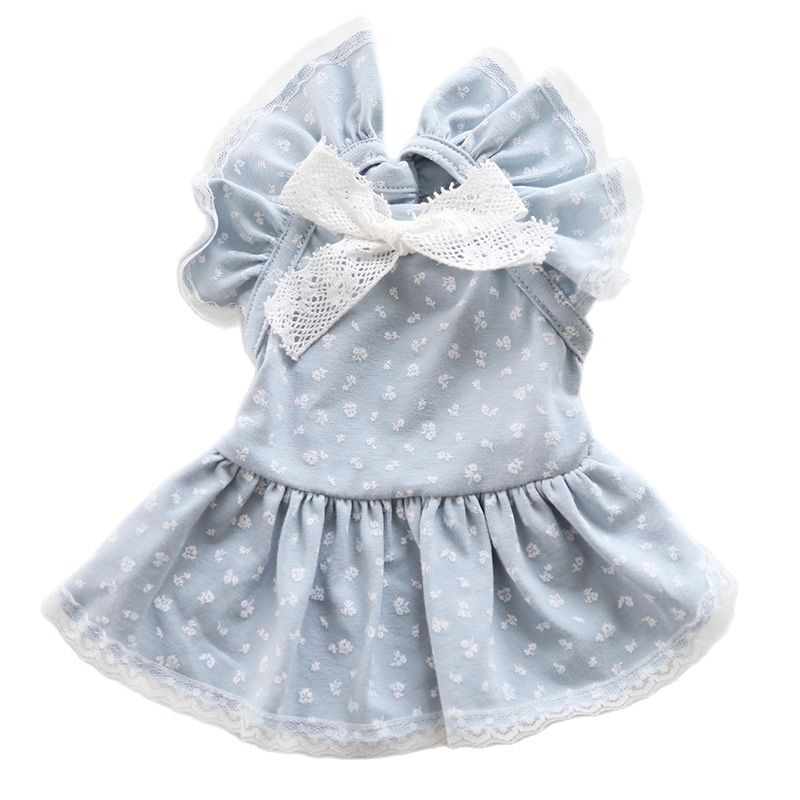 Rochie Floral Câine Pisică Fusta Pet Cățeluș Cămașă Haine de primăvară/vară Tinuta 5 mărimi 2 culori