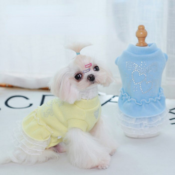 Φόρεμα Pet Princess Φθινόπωρο Χειμώνας Μεσαία Μικρά Ρούχα Σκύλου Ζεστά πλεκτά πουλόβερ γατάκι κουτάβι γλυκό πουλόβερ Chihuahua Yorkshire