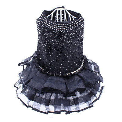 Svadobné šaty pre psov a mačky, tutu, zdobené kamienkami, zdobené, pre domáce zvieratá, šteniatko, princezná, sukňa, šaty, outfit, oblečenie, 5 veľkostí