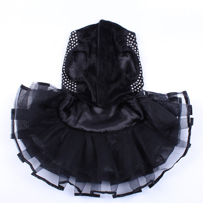 Svadobné šaty pre psov a mačky, tutu, zdobené kamienkami, zdobené, pre domáce zvieratá, šteniatko, princezná, sukňa, šaty, outfit, oblečenie, 5 veľkostí
