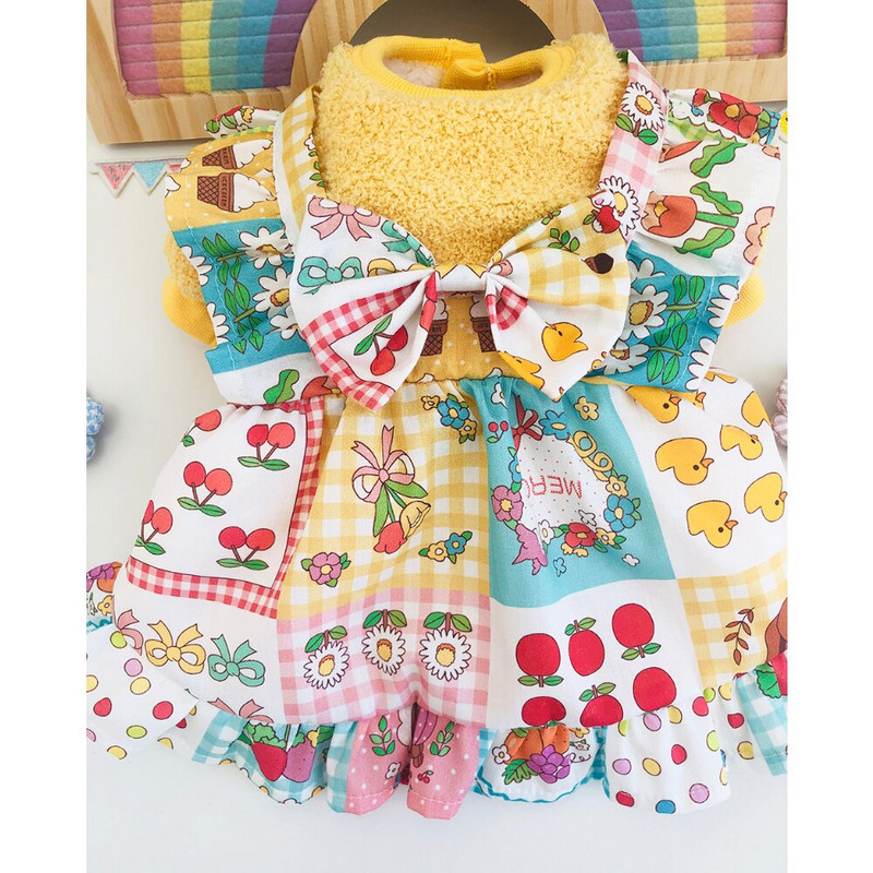 Suknelė šuniui Rudeninė žieminė vilna katė princesė sijonas naminis mielas mezginys storas megztinis šuniukas mielas šiltas paltukas pudelis čihuahua jorkšyras