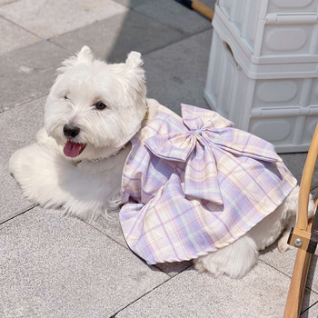 2022 Дрехи за домашни любимци Дебела кучешка рокля за кучета Пола Флорални френски булдог Рокли за кучета Средно големи дрехи за кучета Дрехи Рокля