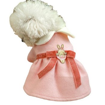 2021 Ζεστά ρούχα πριγκίπισσας για σκύλους Tartan κούκλα φοιτητικής γιακά με παπιγιόν καρό μάλλινο φόρεμα για σκύλους Φόρεμα σκυλιών