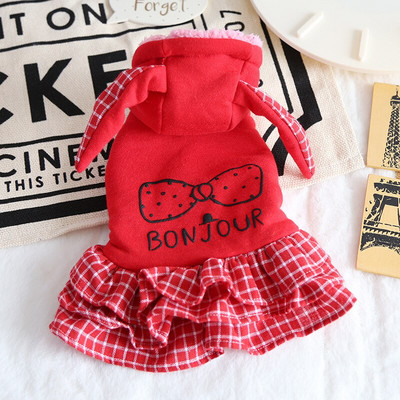 V predaji zajačie šaty pre malého psa jeseň/zima roztomilé uši XS SM domáce zvieratá oblečenie pre mačku malé zvieratká čivavy potreby