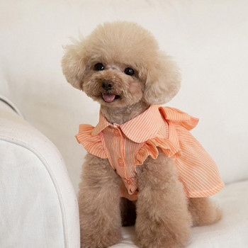 Кучешка рокля Прекрасна едноцветна удобна лятна малка кучешка принцеса Косплей костюм за пролетта Пола за домашни любимци Дрехи за домашни любимци
