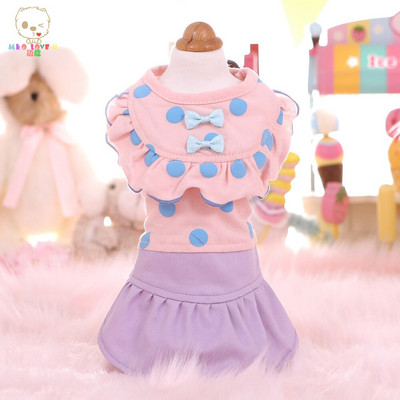 Haine pentru câini de talie mică Rochie de mireasă Îmbrăcăminte pentru animale de companie pentru câini și pisici cu imprimeu fustă din dantelă pentru pisici rochii de vară costum prințesă cățeluș roz