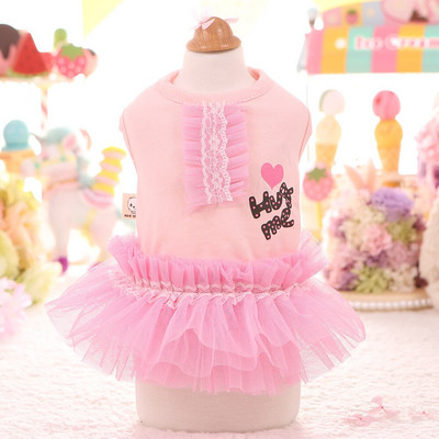 Haine pentru câini de talie mică Rochie de mireasă Îmbrăcăminte pentru animale de companie pentru câini și pisici cu imprimeu fustă din dantelă pentru pisici rochii de vară costum prințesă cățeluș roz