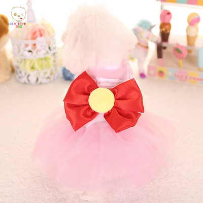 Haine pentru câini de talie mică Rochie de mireasă Îmbrăcăminte pentru animale de companie pentru câini și pisici cu imprimeu fustă din dantelă pentru pisici rochii de vară costum prințesă cățeluș roz