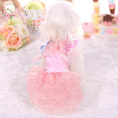 Haine pentru câini de talie mică Rochie de mireasă Îmbrăcăminte pentru animale de companie pentru câini și pisici cu imprimeu fustă din dantelă pentru pisici rochii de vară costum prințesă cățeluș roz