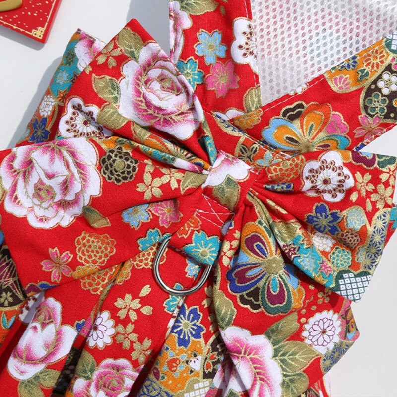 Suvine lemmikloomade lilleline seelik vibu koerakleit Sobiv jalutusrihm väikestele koertele Seelik kevadprintsess koera pulmakleidid Yorki riided