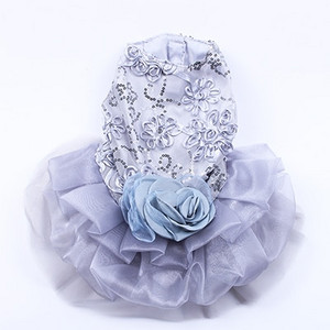 Câini Pisici Rochie de mireasă Tutu Flori Dantela Design Pet Cățeluș Fusta Rochii Îmbrăcăminte de petrecere