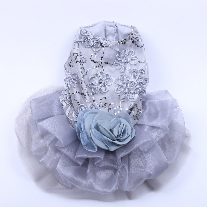 Câini Pisici Rochie de mireasă Tutu Flori Dantela Design Pet Cățeluș Fusta Rochii Îmbrăcăminte de petrecere