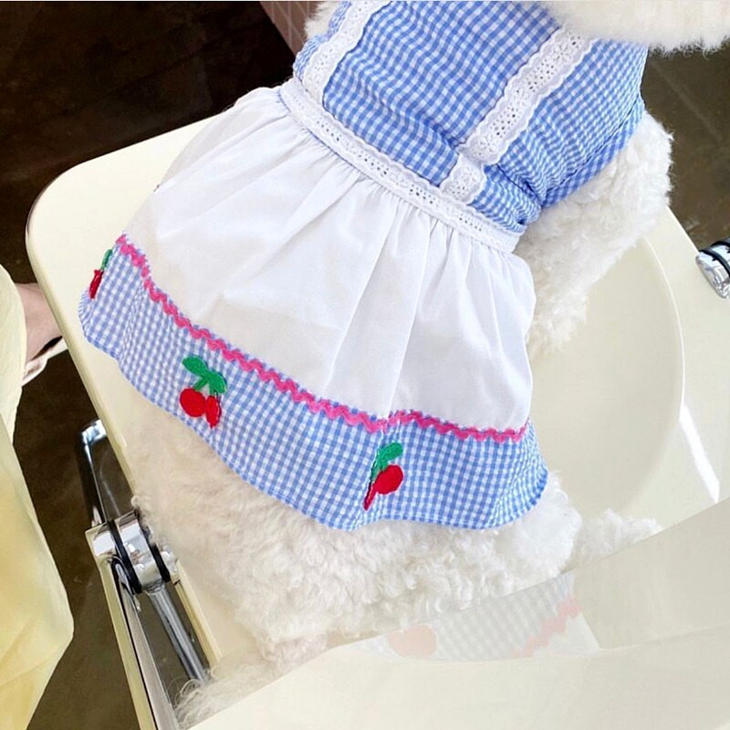 Ranojesenska tanka haljina za kućne ljubimce Odjeća za pse Teddy karirana suknja Pulover za pudlice Suknja za štene Princeza Oprema za kućne ljubimce XS-XL