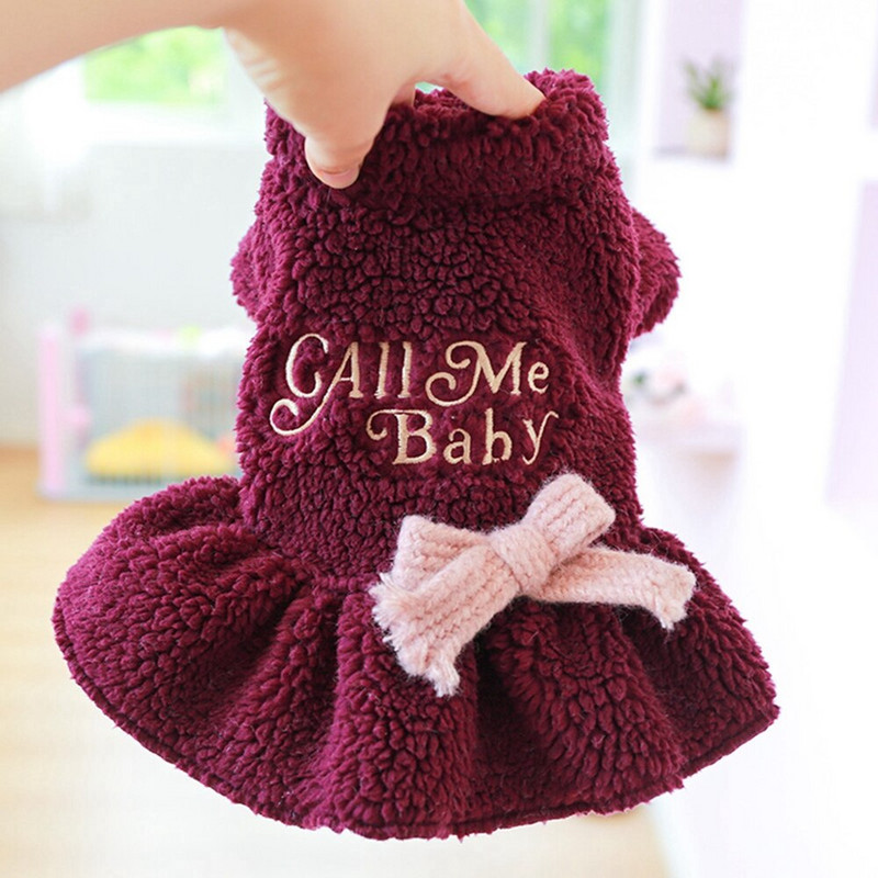 Φόρεμα για μικρό σκύλο Ρούχα για κατοικίδια Χειμερινή χοντρή φούστα πριγκίπισσας Φόρεμα παπιγιόν για μικρό κουτάβι σκύλος γάτα Chihuahua Yorkie ένδυση για κατοικίδια